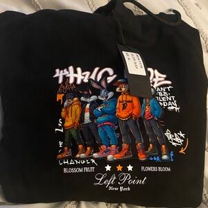 Black Graphic Shirt Jacket